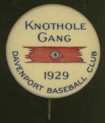 1929 Knothole Gang Davenport Baseball Club Pin